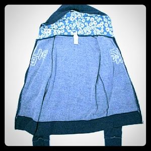 Blue Billabong daisies zip up jacket